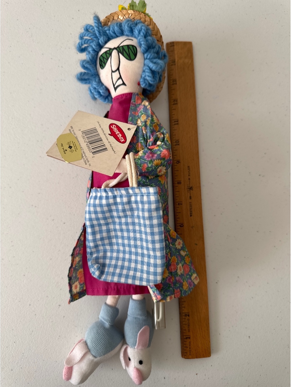 Shoebox Mayline Doll with Blue Hair and Floral Dress - 15 Inch